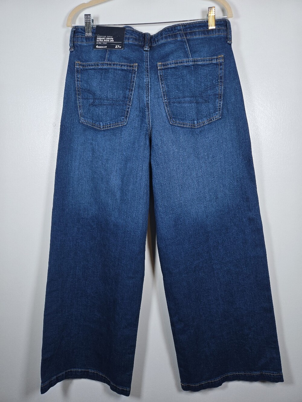 NEW American Eagle Dreamy Drape Ultra Wide Leg Denim Jeans Strigid Size 4/27 - Picture 9 of 14